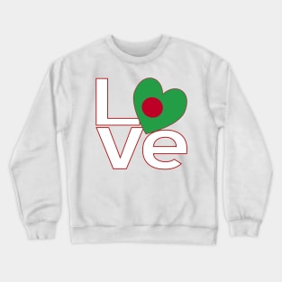 Bangladeshi LOVE White Red Crewneck Sweatshirt